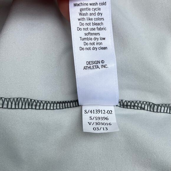 Athleta Top Sz XS Gray Floral Workout Drawstring Waist Racerback Athletic Gym - Picture 5 of 5